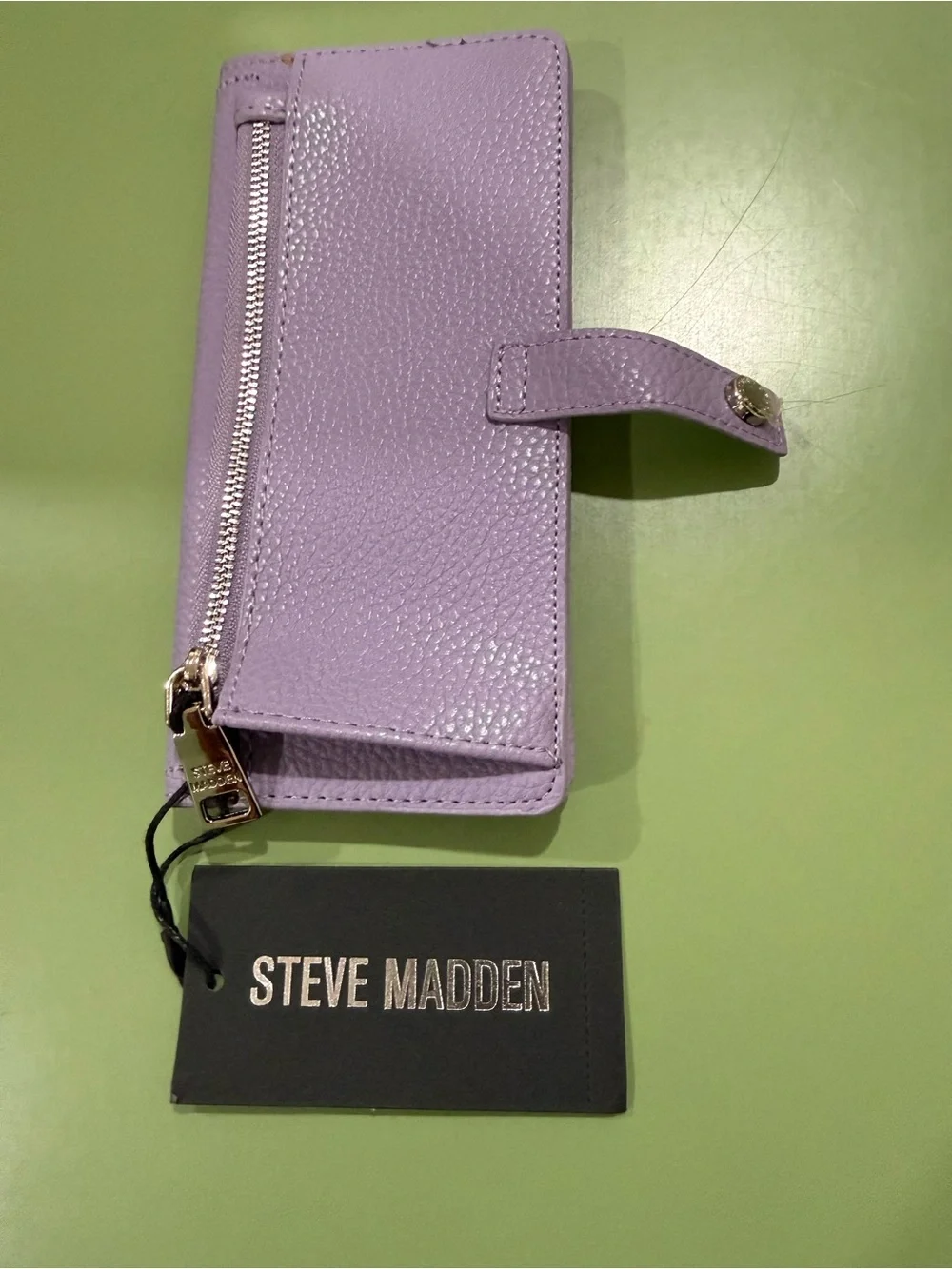 Steve Madden Lilac Textured Wallet with Gold Hardware